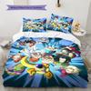 DBZ Patrón de Impulso Juego de Colcha Ropa de Cama Funda de Colcha Funda de Almohada Decoración del Hogar Regalo de Cumpleaños (1 * funda nórdica + 2 * fundas de almohada, sin núcleo)
