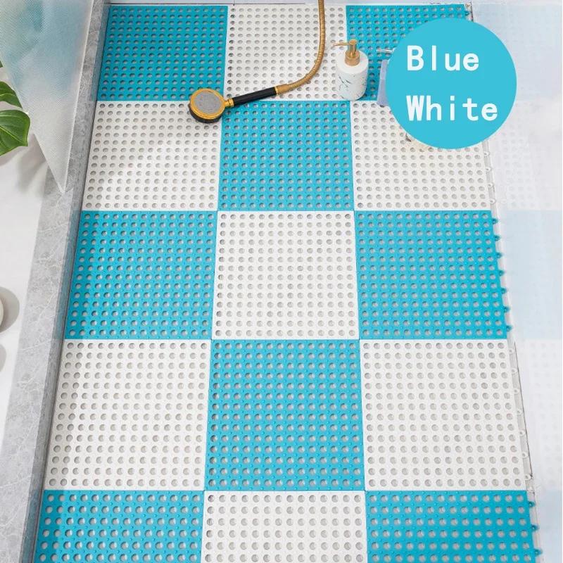 Gummi-Bodenfliesen, weiches PVC, rutschfeste Duschmatte zum Spleißen von Fliesen, Außenkissenmatte für Badezimmer, Deck, Abfluss, Pool, Terrasse, Balkon