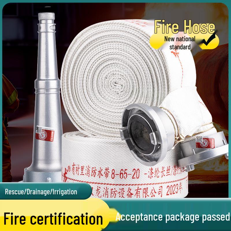 2,5-Zoll Typ 8 Hochdruck-Feuerwehrschlauch, 65 Nationalstandard, Erhältlich in 20/25 Metern, mit Polyurethan-Wasserschlauch, Tasche und Pistolenkupplung