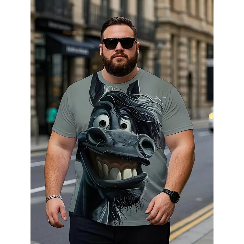 

2025 Новые футболки с 3D-принтом с графикой осла для мужчин и женщин, модные, повседневные, оригинальные футболки, детские уличные футболки с коротким рукавом, смешные детские футболки 5XL