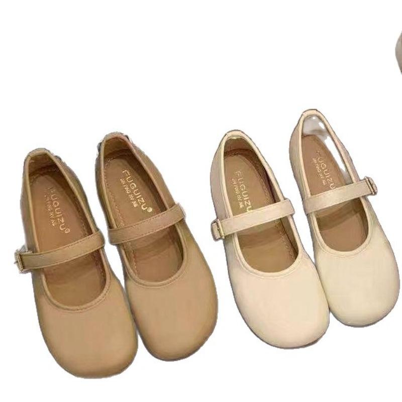 Soft Leather New Style Low-heeled Women's Single Shoes, Versatile Soft-soled Dolly Shoes