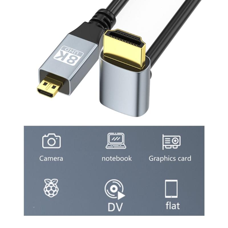 6x2.3mm Video to 10.5x2.5mm Cable Fast Speed for 1080p 8K60hz Video Cord Bidirectional Transmission with Gold Contacts