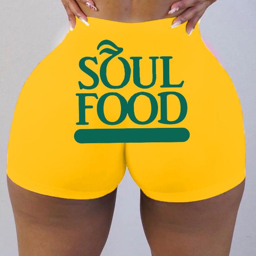 Trendy European & American Style Women's Fitness Letter Print Shorts