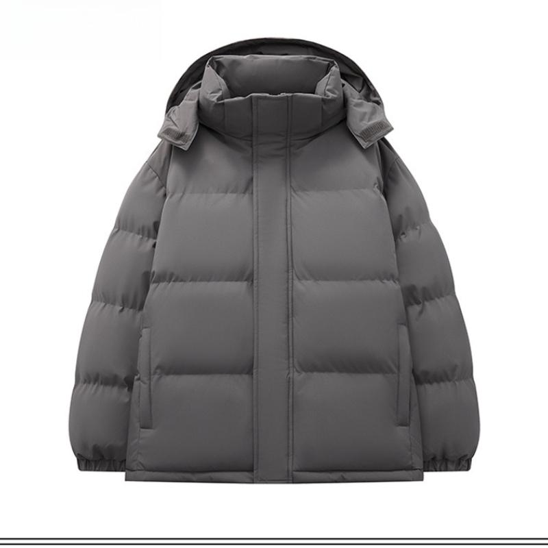 Einfarbige Baumwollkleidung mit Kapuze für Männer und Frauen, gleicher Schnitt, Winter, locker, verdickt, Baumwolljacke mit abnehmbarer Kapuze, Baumwollmantel, Jacke