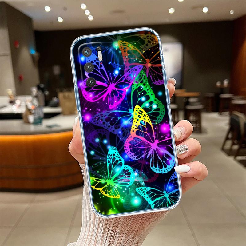 UP22 Colorful Butterfly Transparent Phone Case for Samsung Galaxy A04 A04S A14 A23 A34 A54 M23 M33 M52 M53