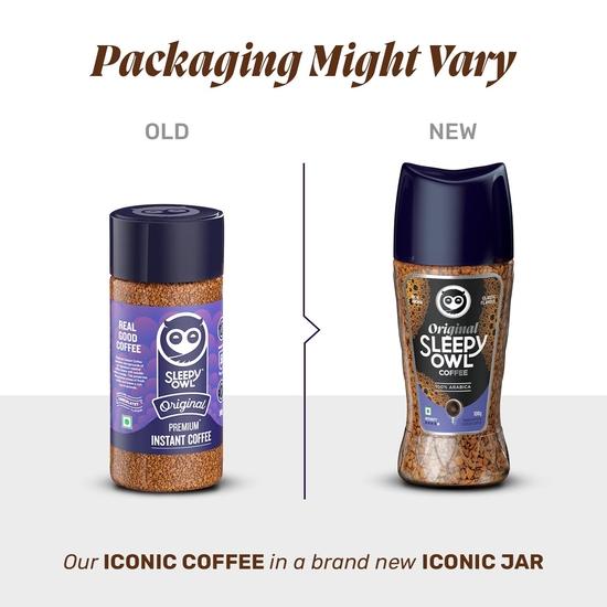 Sleepy Owl Instant Coffee Powder Jar Combo|100% Arabica Beans|Original Flavour|Freeze Dried| Pack Of 2|1.1 Kilograms