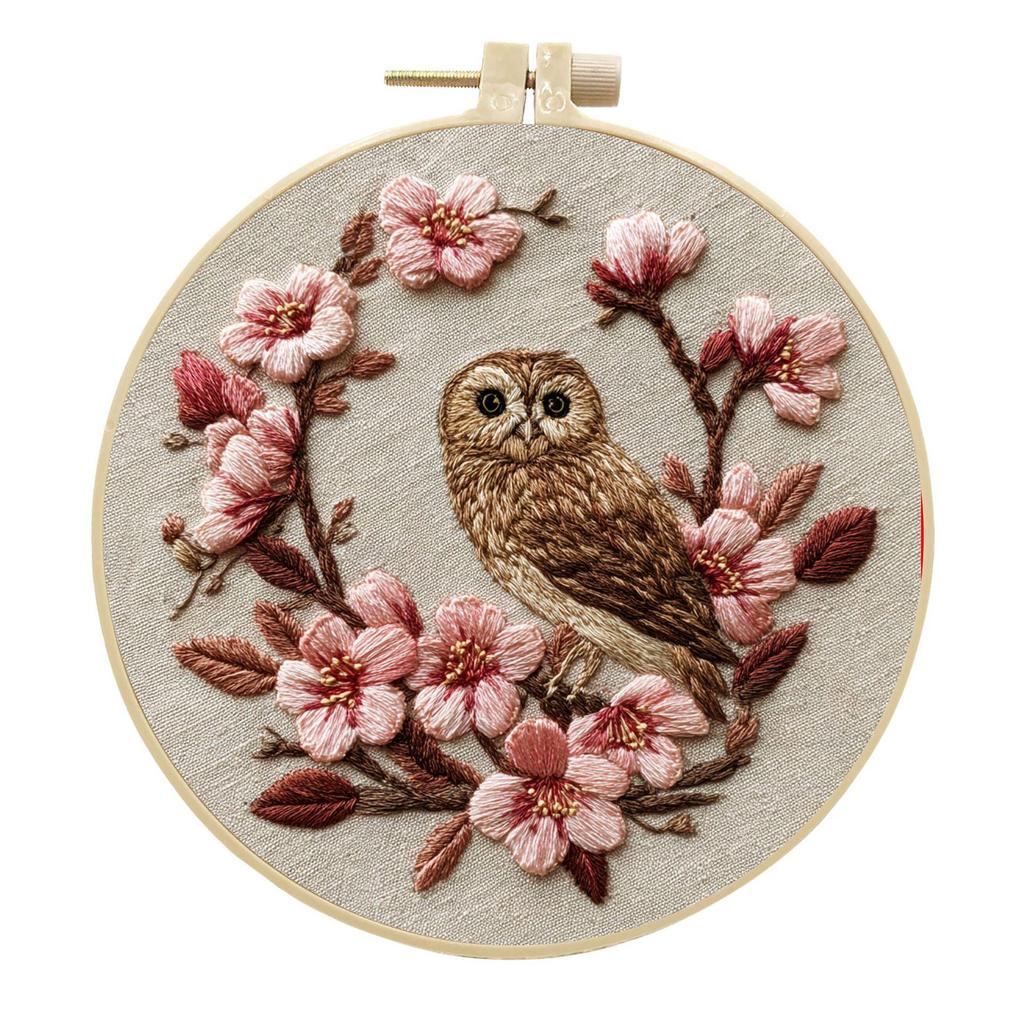Owl Embroidery Handmade DIY Kit - Original Material Package