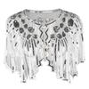 Top Xale de Noite Feminino Vintage Anos 1920 com Lantejoulas e Contas