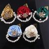 Satined Rose Pearls Design Wrist Corsage Wedding Wrist Flower Bride Wrist Accessory for Formal Occasion and Ceremonies