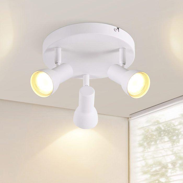 Spot de plafond - NETTLIFE - 3 flammes orientables - Blanc - Métal - Culot GU10