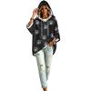 Women's Fashion Polka Dot Print Hooded Pullover Top with 3/4 Sleeves