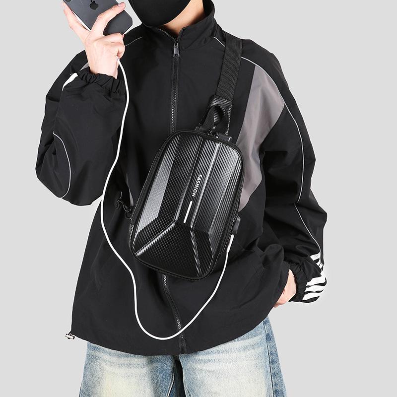 Men's Waterproof Nylon Crossbody Bag with Combination Lock for Outdoor Use