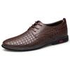 Men's Breathable Leather Lace-up Shoes - Summer Business Casual, Soft Sole, Comfortable, Trendy.