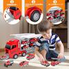 7-Piece Toy Truck Set with Large Storage, Alloy Diecast Cars, Fire Engine, and Work Vehicles, Construction Vehicles, and Transportable Toys. Large Siz