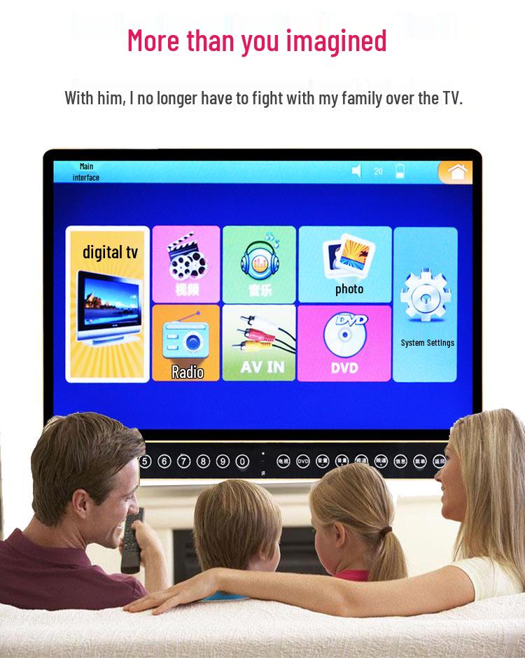 Compact Wireless Digital TV with WiFi and Terrestrial Signal for Seniors - Perfect for Watching Shows, Singing, and Square Dancing