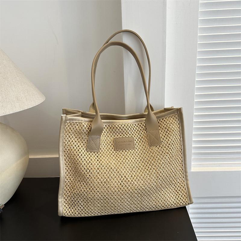 Trendy Summer Street Style Handbag Chic Hollow Out Woven Bucket Bag For Women