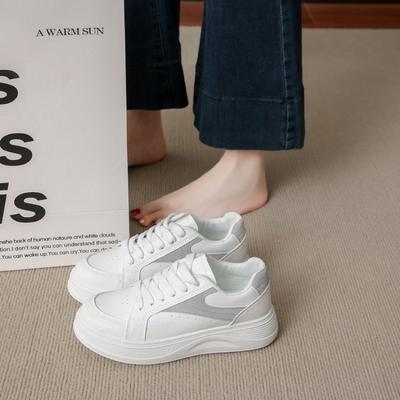 College stijl eenvoudige platform witte schoenen herfst nieuwe veters casual schoenen student veelzijdige board schoenen dames