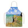 Monet Art Oil Painting Art Student Literary Apron Mori Studio Adult Sleeveless Kitchen Work Waist Bib