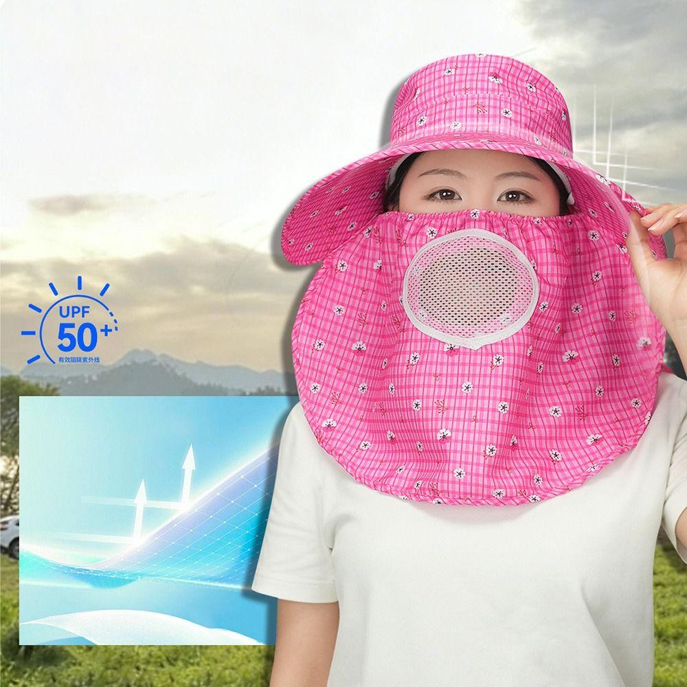 Fordable Sun Hat Wide Brim Fisherman Hat Fashion Face Hood Hat  Women