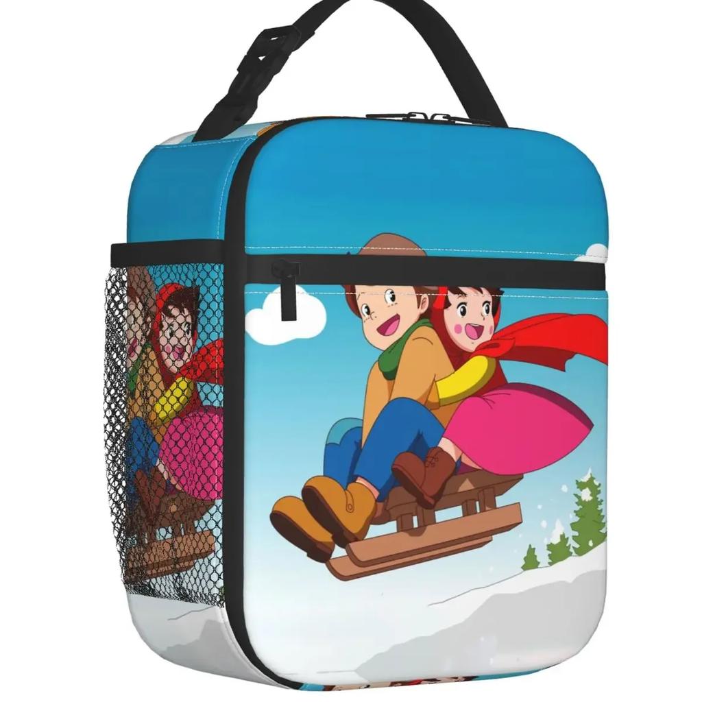 Custom Heidi Peter And Grandpa Together Lunch Bag Men Women Cooler Thermal Insulated Lunch Boxes for Student School