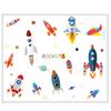 Cartoon Space Rocket Wall Sticker Kids Room Kindergarten Background Decals Decor