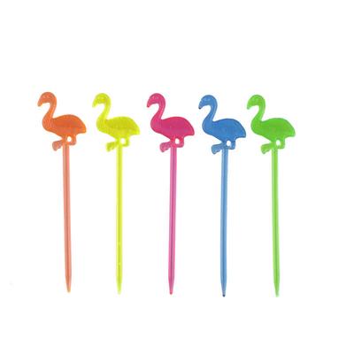 50Pcs Flamingo Food Picks Buffet Cupcake Garfos de Frutas Festa Bolo Sobremesa Decoração