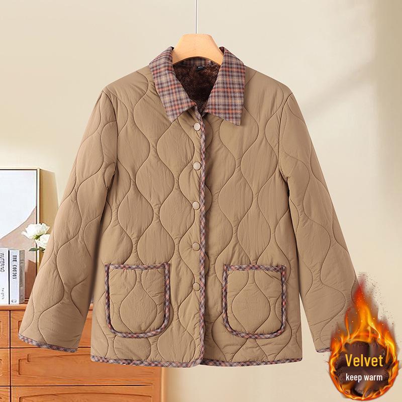 2025 New Style Women's Lightweight Fashion Plus Velvet Cotton Jacket