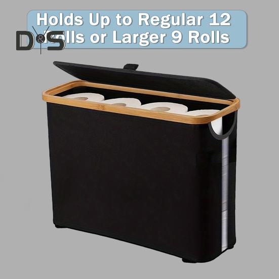Toilettenpapier-Aufbewahrungskorb mit Deckel, großes Fassungsvermögen, atmungsaktiv, leicht zu reinigen, zusammenklappbares Design, Toilettenpapierhalter, Spender, Aufbewahrungs-Organizer