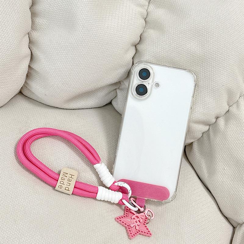 Star Smiley Face Handstrap, Mobile Phone Lanyard, Thickened Anti-Drop, Anti-Loss, Camera Key Chain, Backpack, Zipper Pendant, Women'S Model