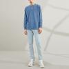 Li Ning Sports Fashion Series Loose Knit Sports Crew Neck Sweatshirt Men Sweatshirt Denim-Blue AWDR225-1