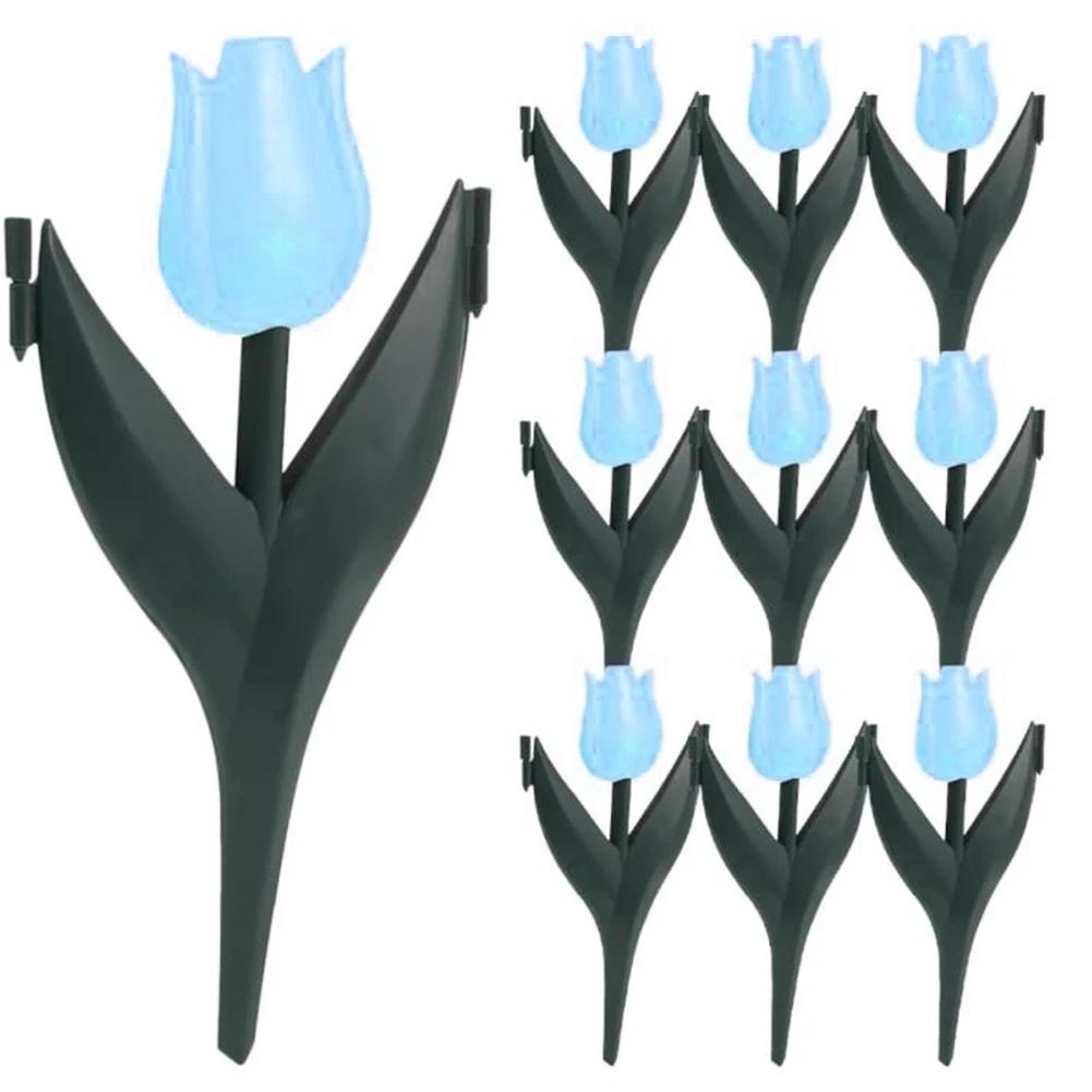 12pcs Plastic Fence Fence Garden Patio Tulip Multi Color Outdoor Hedge Fence Decorative Stakes Outdoor Garden Yard Decor