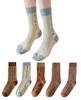 Kayuuhin Cotton and Medium Retro Checkered Casual Breathable and Perfect for and Sizes One Size Fits Women's Socks, Spring, Autumn, Winter, 5-Pair