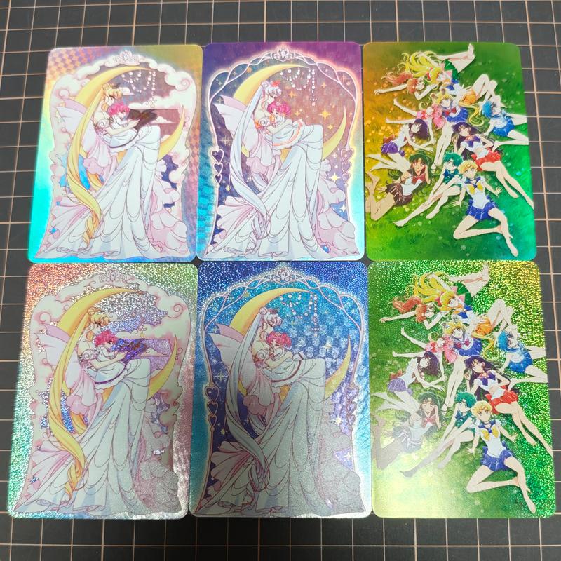 Diy Sailor Moon Colorful Flash Self Control Collect Signature Trading Flash Card Anime Cartoon Gift