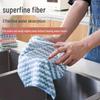 Top-Selling Striped Coral Fleece Dishcloths - Non-Stick, Lint-Free, Thick Bamboo Fiber Cleaning Towels