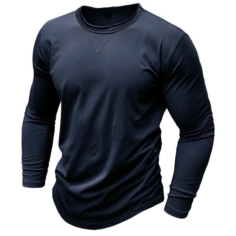 Men's Long Sleeve T-Shirts Soft Stretch Cotton Tees Crew Neck Basic Casual T-Shirt Workout Moisture Wicking Tops Male Athletic Breathable Tee Shirts