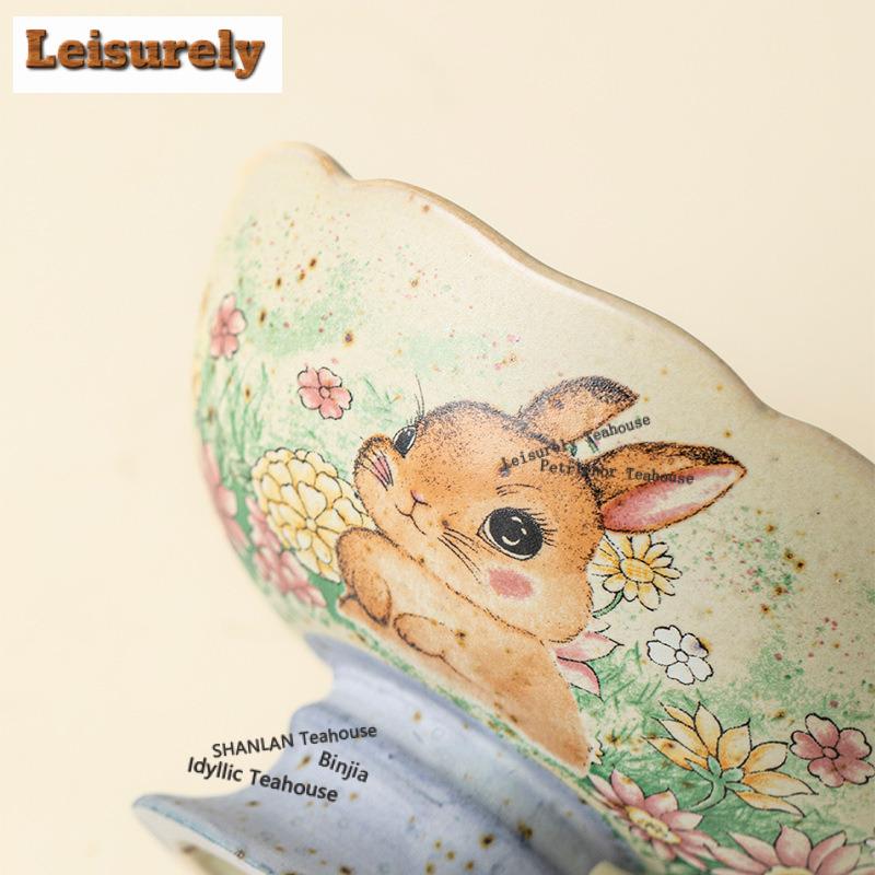 50ML Caramel Glaze Flower-picking High-feet Teacup Retro Tea Bowl Mug Tea-tasting Meditation Cup Jianzhan Master Cups Tableware