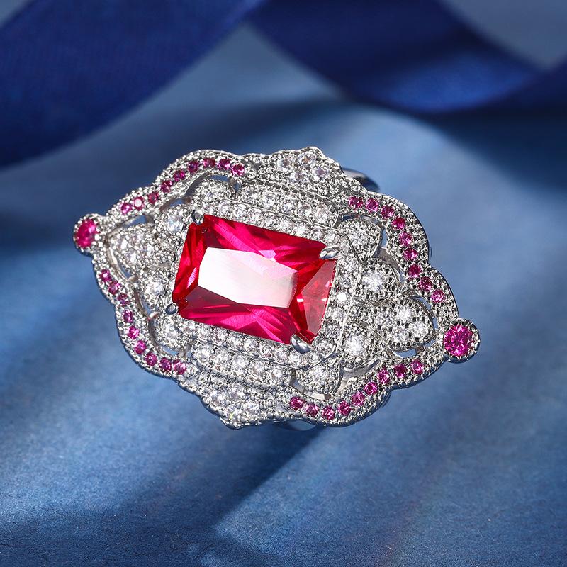 Jewelry Copper Bottom Gold-Plated Simulation Color Treasure Retro Court Style Suit Heroine Stone 8 * 12