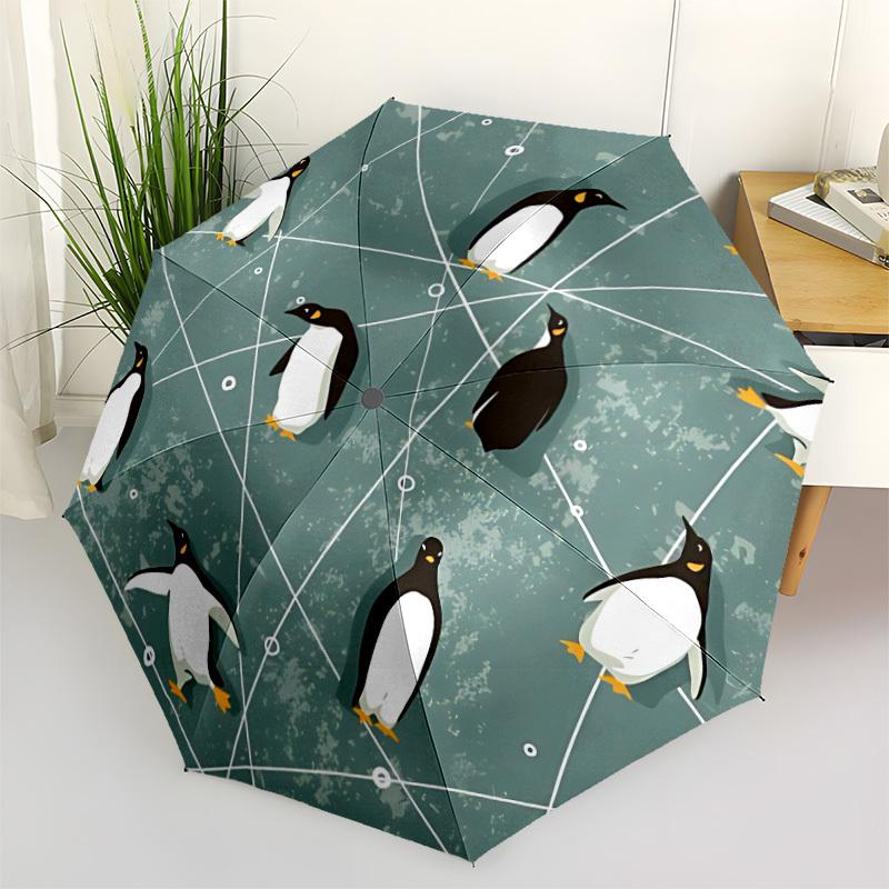 

1pc Penguin Network Automatic Open/close Folding Umbrella, Compact Portable Travel Umbrella, Durable Construction yy251230110