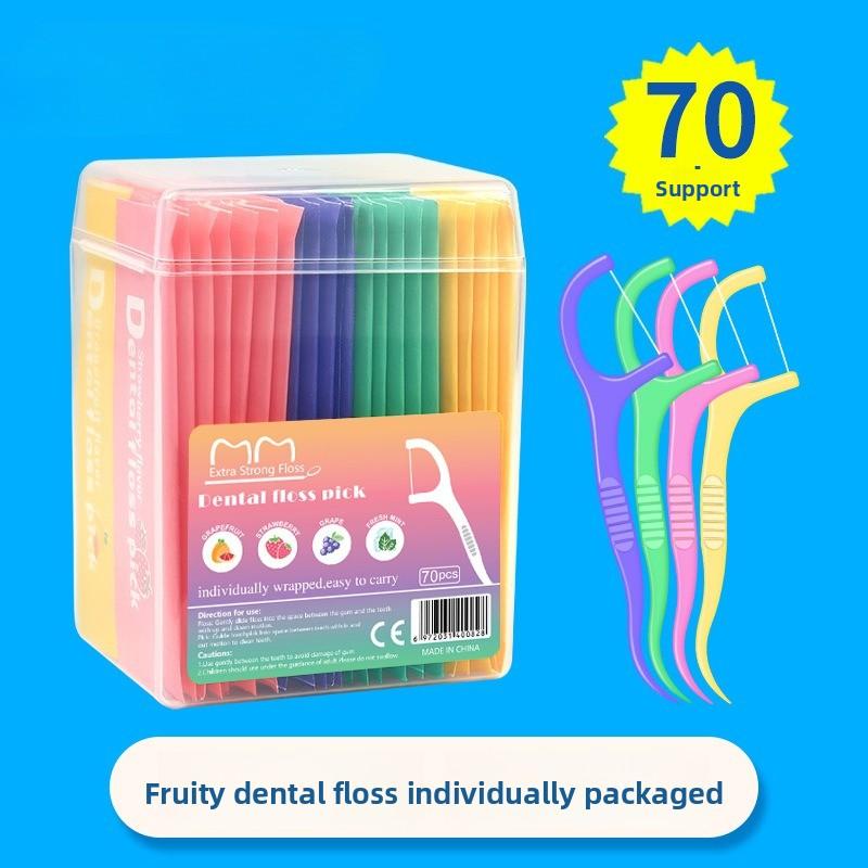 

70 штук зубной нити со вкусом мяты в индивидуальной упаковке в коробке Tooth Dot 70pieces (English)