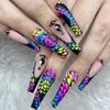 24 Stuks Herbruikbare Zelfklevende Nepnagels French Lang Ballet Roze Roos Contrast Lijn Press On Nagels