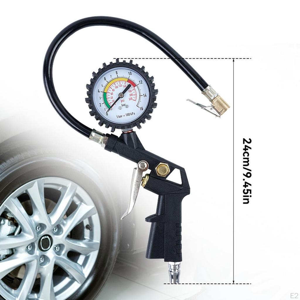 Tire Pressure Gauge with Inflator Accurate Premium Multifunctional Measurement Tool Easy Read High