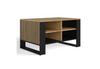 Moderner 4-Sitzer Slim Couchtisch, Handwerks-Eiche, Schwarz