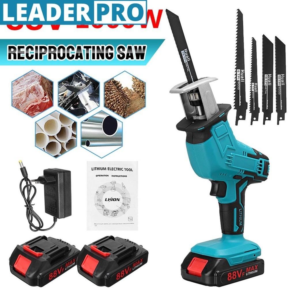 3999 U/min Blaue Akku-Säbelsäge 88V Elektrosäge mit 4 Sägeblättern Kettensägen Schneidkraftwerkzeug