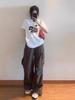 Women's Oversized White Cotton Short-Sleeve T-Shirt, Summer 2025 Trendy Style