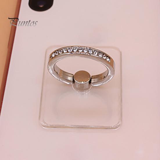 Finger Ring Phone Holder 360 Degree Rotatable Strong Adhesiveness Universal Mini Rhinestone Finger Ring Phone Back Sticker Pad Bracket for Outdoor