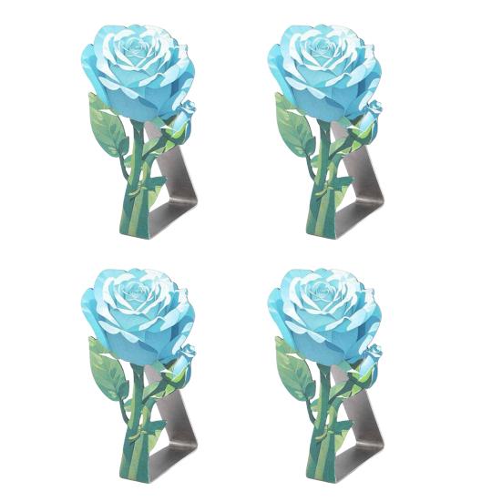 4Pcs Stainless Steel Rose Tablecloth Clip Non-slip Indoor Outdoor Wedding