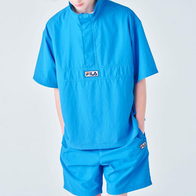 FILA T Shirts Men's Ocean Blue Stand Collar Moderate Straight Fit FS2JKF2101X-OBE