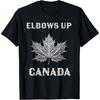 SHANGCHEN Elbows Up Proud Canadians Say No To Tariffs Maple Leaf Merch T-Shirt