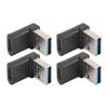 4pcs USB Type C Right Angle Adapter 10Gbps Transmission Portable USB Male To Type C Female Adapter for Laptops Desktops