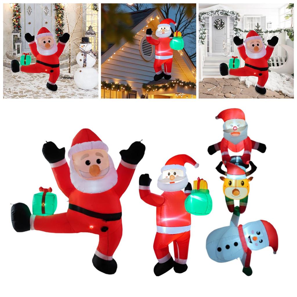 Xmas Inflatable Santa LED Outdoor Decoration Giant Santa Yard Ornament Lighted Holiday Display for Christmas Garden